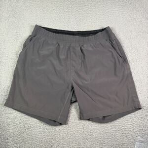 Rhone Shorts Mens L Gray Mako Linerless Gym Running Drawstring 7" Stretch 100010